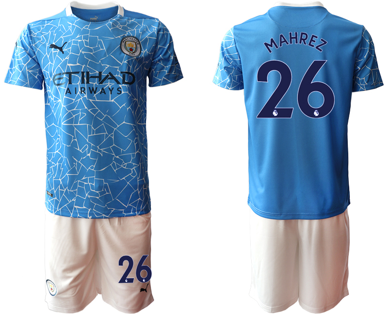 Men 2020-2021 club Manchester City home #26 blue Soccer Jerseys->manchester city jersey->Soccer Club Jersey